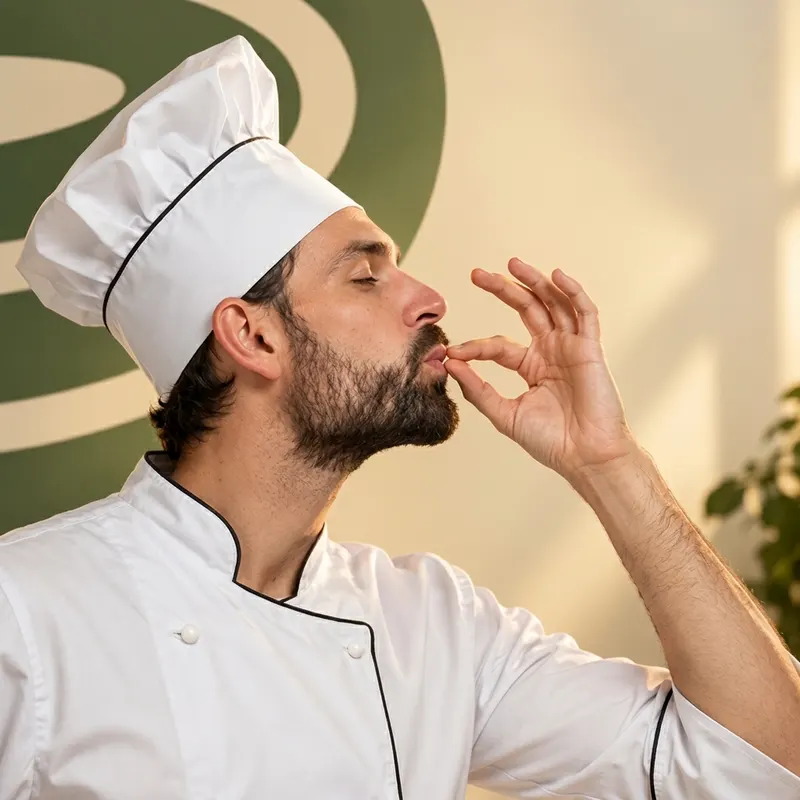 Chef da Cozinha Boêmia aprovando o prato